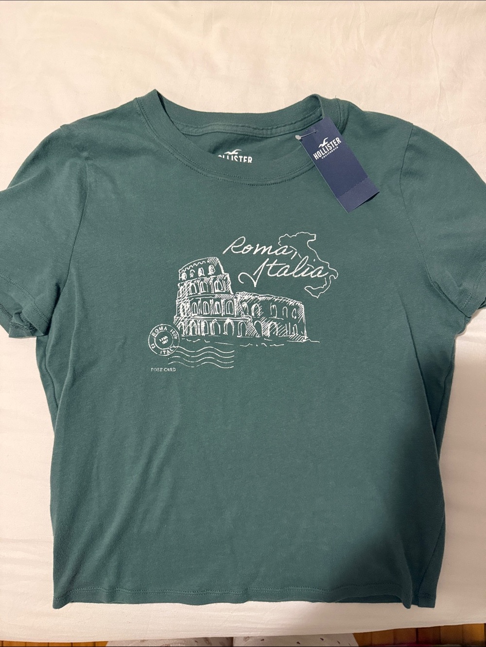 Hollister Forest Green Roma Italia Graphic Tee